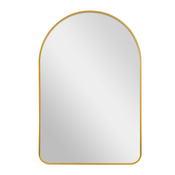 HomeRoots 39" Gold Arch Metal Framed Bathroom Vanity Mirror - Elegant Design, Durable Quality, Versatile Decor Accent 562894