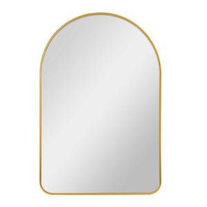 HomeRoots 39" Gold Arch Metal Framed Bathroom Vanity Mirror - Elegant Design, Durable Quality, Versatile Decor Accent 562894