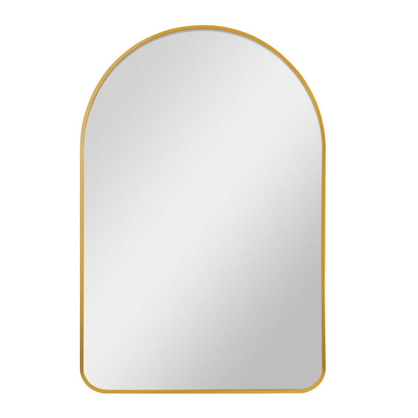 HomeRoots 39" Gold Arch Metal Framed Bathroom Vanity Mirror - Elegant Design, Durable Quality, Versatile Decor Accent 562894