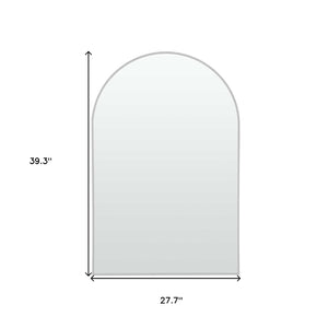 HomeRoots 39" Silver Arch Metal Framed Vanity Mirror – Elegant Design for Brightening Bathrooms & Entryways 562895