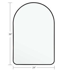 HomeRoots 39" Black Arch Metal Framed Vanity Mirror - Modern Design for Bathrooms, Entryways & Bedrooms 562896