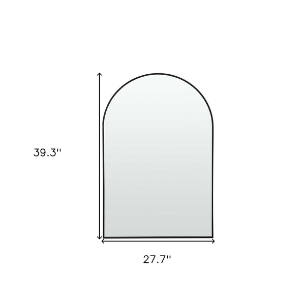 HomeRoots 39" Black Arch Metal Framed Vanity Mirror - Modern Design for Bathrooms, Entryways & Bedrooms 562896