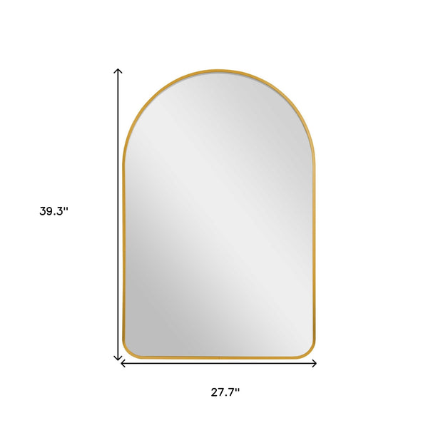 Homeroots 39" Gold Arch Metal Framed Bathroom Vanity Mirror  Glass 562897