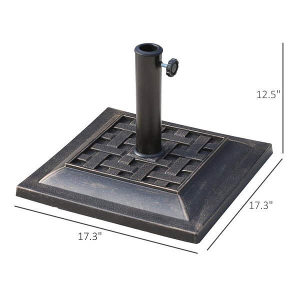 English Elm Heavy Duty Polyresin Umbrella Stand Outdoor Bronze Embossed Patio Decor Base T3971P383455