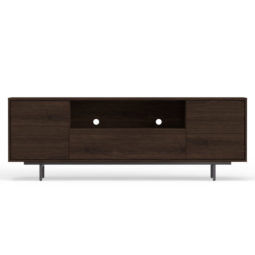 English Elm Adeline Walnut Laminate Tv Console with Push Open Cabinets for Living Room B050P474846