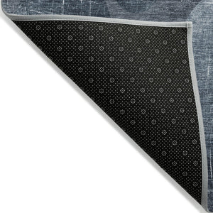 HomeRoots 5' Gray and Blue Abstract Area Rug - Stylish, Washable, Non-Skid for Indoor or Outdoor Living Spaces 8' X 10' 562905