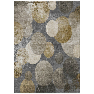 Homeroots 3' X 5' Brown Beige And Ivory Abstract Washable Non Skid Indoor Outdoor Area Rug Brown Polyester 562911