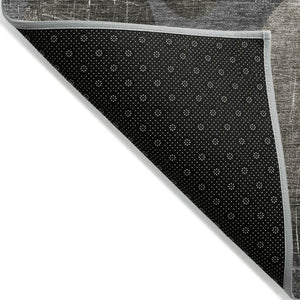 HomeRoots 5' Gray and Blue Abstract Area Rug - Stylish, Washable, Non-Skid for Indoor or Outdoor Living Spaces 5' X 8' 562912