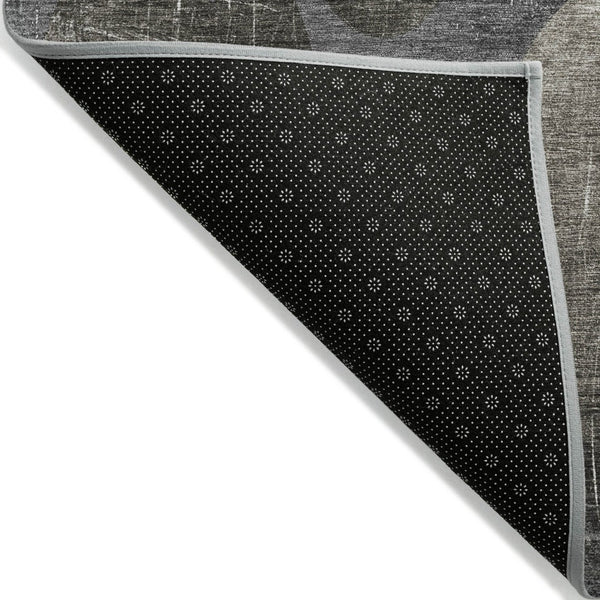 HomeRoots 5' Gray and Blue Abstract Area Rug - Stylish, Washable, Non-Skid for Indoor or Outdoor Living Spaces 5' X 8' 562912