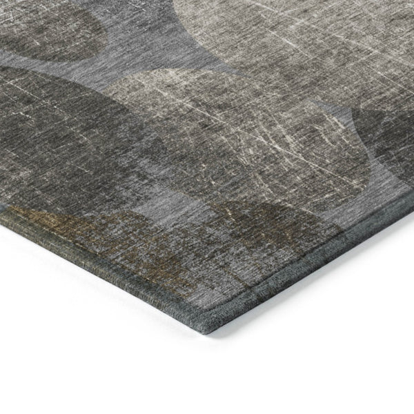 HomeRoots 5' Gray and Blue Abstract Area Rug - Stylish, Washable, Non-Skid for Indoor or Outdoor Living Spaces 5' X 8' 562912