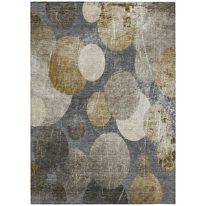 Homeroots 10' X 14' Brown Beige And Ivory Abstract Washable Non Skid Indoor Outdoor Area Rug Brown Polyester 562916