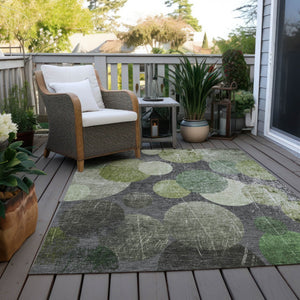 HomeRoots 5' Gray and Blue Abstract Area Rug - Stylish, Washable, Non-Skid for Indoor or Outdoor Living Spaces 8' X 10' 562932