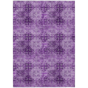 HomeRoots 5' Elegant Eggplant Floral Medallion Area Rug – Washable, Non-Skid, Ideal for Indoor & Outdoor Use 8' X 10' 562950