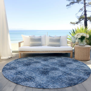 HomeRoots 5' Elegant Eggplant Floral Medallion Area Rug – Washable, Non-Skid, Ideal for Indoor & Outdoor Use 8' X 8' 562967