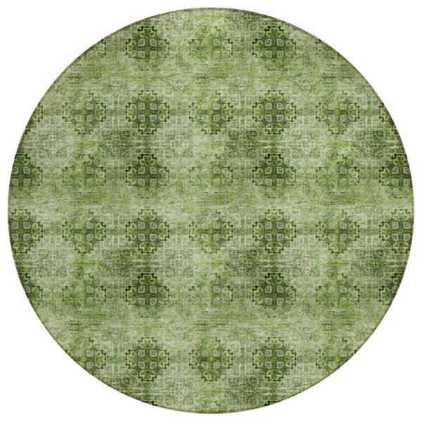 HomeRoots 5' Elegant Eggplant Floral Medallion Area Rug – Washable, Non-Skid, Ideal for Indoor & Outdoor Use 8' X 8' 562976