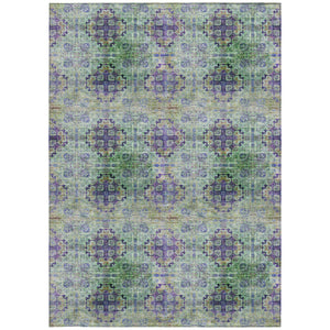 Homeroots 5' Eggplant Floral Medallion Washable Area Rug – Non-skid Design Perfect For Indoor & Outdoor Use 3' X 5' Polyester 562983