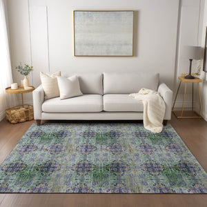 HomeRoots 5' Elegant Eggplant Floral Medallion Area Rug – Washable, Non-Skid, Ideal for Indoor & Outdoor Use 5' X 8' 562984