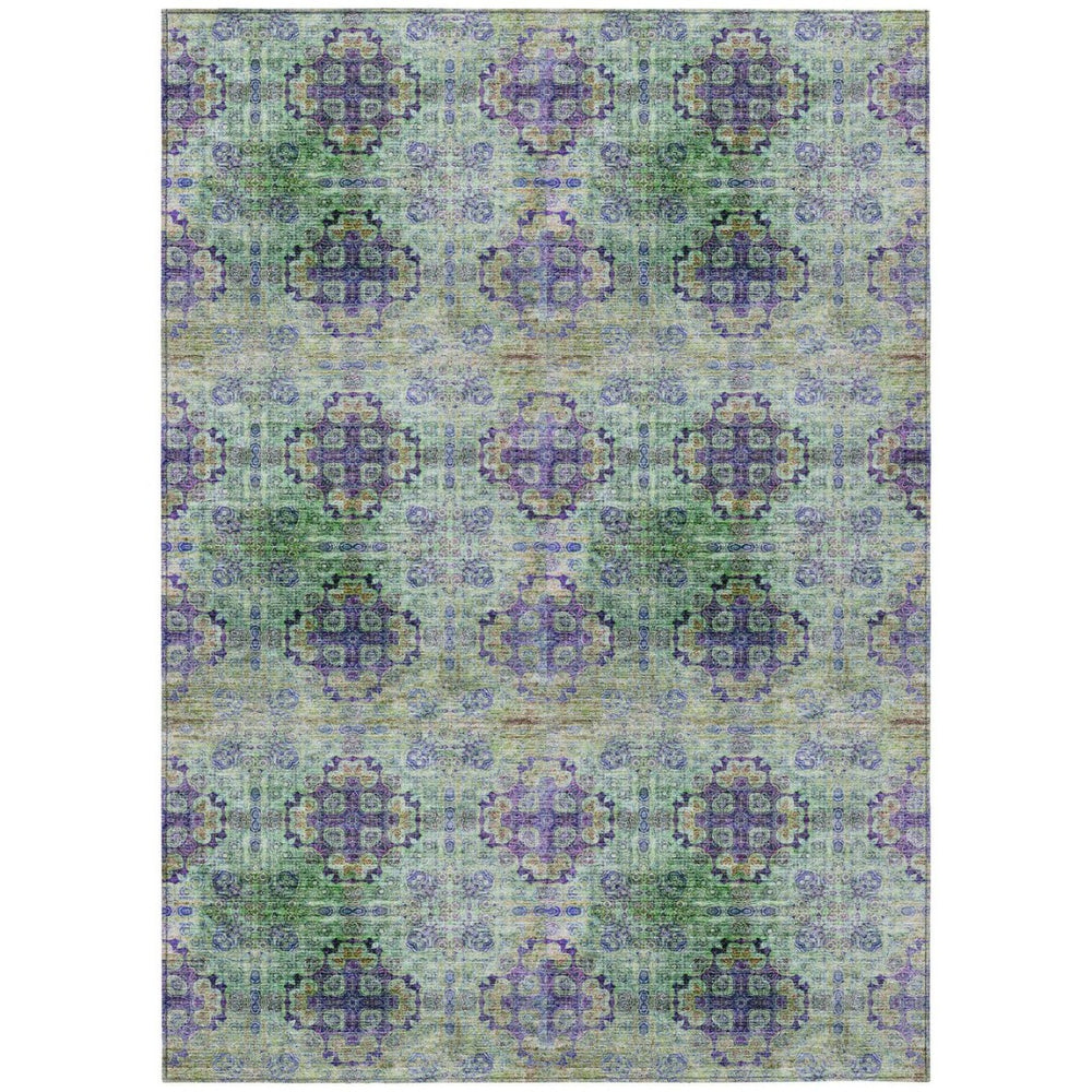 HomeRoots 5' Elegant Eggplant Floral Medallion Area Rug – Washable, Non-Skid, Ideal for Indoor & Outdoor Use 8' X 10' 562986