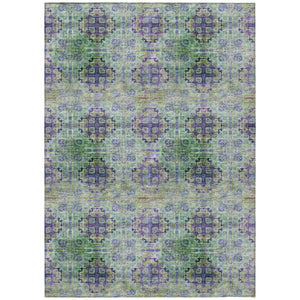 Homeroots 5' Eggplant Floral Medallion Washable Area Rug – Non-skid Design Perfect For Indoor & Outdoor Use 8' X 10' Polyester 562986