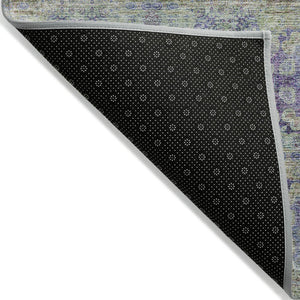 HomeRoots 5' Elegant Eggplant Floral Medallion Area Rug – Washable, Non-Skid, Ideal for Indoor & Outdoor Use 9' X 12' 562987