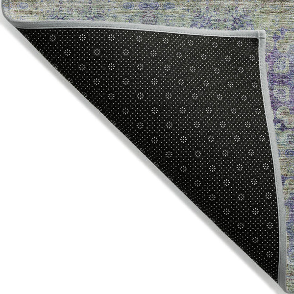 HomeRoots 5' Elegant Eggplant Floral Medallion Area Rug – Washable, Non-Skid, Ideal for Indoor & Outdoor Use 9' X 12' 562987