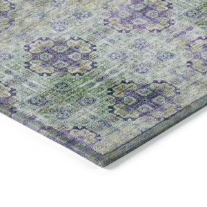 HomeRoots 5' Elegant Eggplant Floral Medallion Area Rug – Washable, Non-Skid, Ideal for Indoor & Outdoor Use 9' X 12' 562987