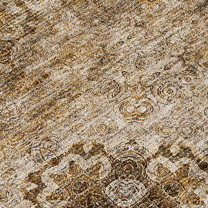 Homeroots 2' X 8' Taupe Floral Medallion Washable Non Skid Indoor Outdoor Runner Rug Taupe Polyester 562990