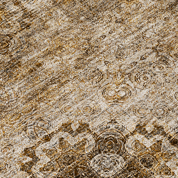 Homeroots 2' X 8' Taupe Floral Medallion Washable Non Skid Indoor Outdoor Runner Rug Taupe Polyester 562990