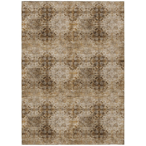 HomeRoots 5' Elegant Eggplant Floral Medallion Area Rug – Washable, Non-Skid, Ideal for Indoor & Outdoor Use 5' X 8' 562993