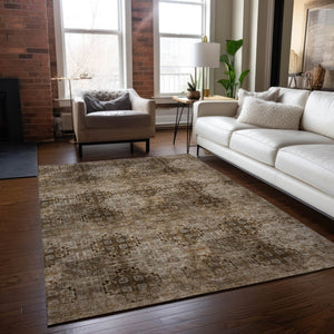 HomeRoots 5' Elegant Eggplant Floral Medallion Area Rug – Washable, Non-Skid, Ideal for Indoor & Outdoor Use 5' X 8' 562993