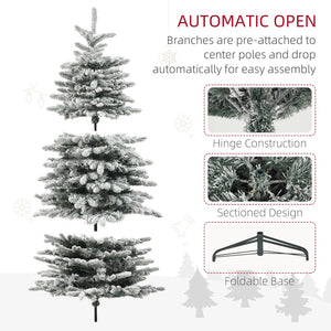 English Elm 6.5ft Flocked Artificial Pine Tree with 400 Led Lights and Remote Indoor Holiday T3971P401262