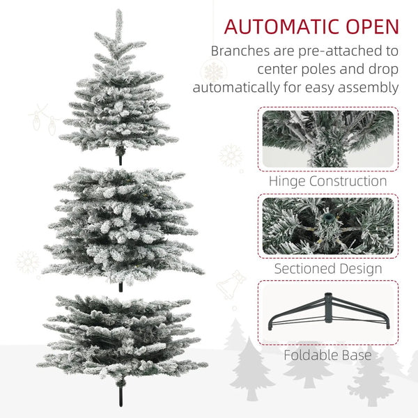 English Elm 6.5ft Flocked Artificial Pine Tree with 400 Led Lights and Remote Indoor Holiday T3971P401262