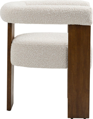 Barrel Cream Boucle Fabric Dining Chair 562Cream-C Meridian Furniture