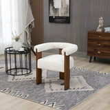 Barrel Cream Boucle Fabric Dining Chair 562Cream-C Meridian Furniture