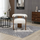 Barrel Cream Boucle Fabric Dining Chair 562Cream-C Meridian Furniture