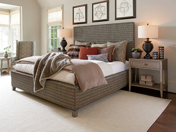 Lexington Tommy Bahama Home Driftwood Isle Woven Platform Bed - Embrace Casual Elegance With Tommy Bahama's Unique Design Aesthetic Smoke Gray  562-134c