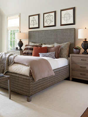 Lexington Tommy Bahama Home Driftwood Isle Woven Platform Bed - Embrace Casual Elegance With Tommy Bahama's Unique Design Aesthetic Smoke Gray  562-134c