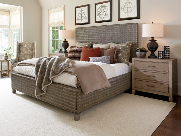 Lexington Tommy Bahama Home Driftwood Isle Woven Platform Bed - Embrace Casual Elegance With Tommy Bahama's Unique Design Aesthetic Smoke Gray  562-134c