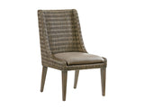 Lexington Tommy Bahama Home Brandon Woven Dining Chair - Embrace Casual Elegance With Gray Elm And Woven Rattan Design Smoke Gray  562-882-01