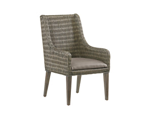 Lexington Tommy Bahama Home Brandon Woven Dining Chair - Embrace Casual Elegance With Gray Elm And Woven Rattan Design Smoke Gray  562-883-01