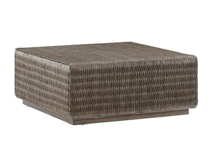 Lexington Tommy Bahama Home Seawatch Woven Cocktail Table - Casual Elegance With Woven Rattan & Weathered Driftwood Finish Smoke Gray  562-947