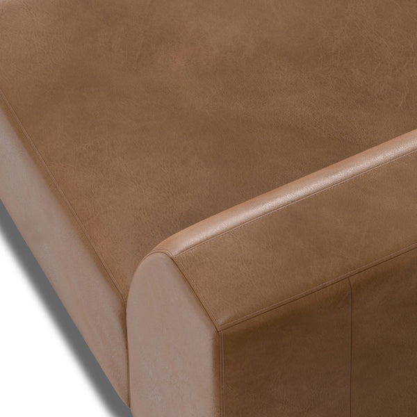 English Elm Rex Left Arm Sofa Module - Luxurious Caramel Brown Leather, Modern Comfort, And Customizable Design B136P199274-GIGA