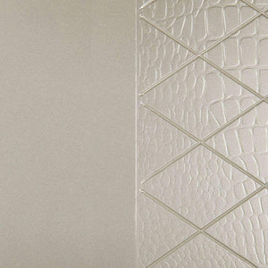 English Elm Sofa Glam Silver Console Table with 5mm Tempered Glass Top, Crocodile Emboss Drawers & Jewels B011P205175