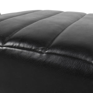 English Elm Christopher Knight Home® - FINLAY Curved PU Chaise Lounge with Birch Legs — Ergonomic Faux Leather Seat for Modern Comfort and Style Black 43.5 L x 26.5 W x 14.5 H 70507.00MDNT