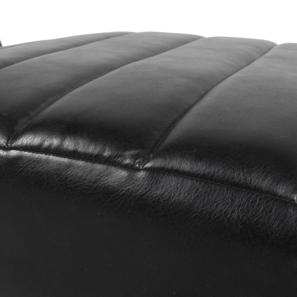 English Elm Christopher Knight Home® - FINLAY Curved PU Chaise Lounge with Birch Legs — Ergonomic Faux Leather Seat for Modern Comfort and Style Black 43.5 L x 26.5 W x 14.5 H 70507.00MDNT