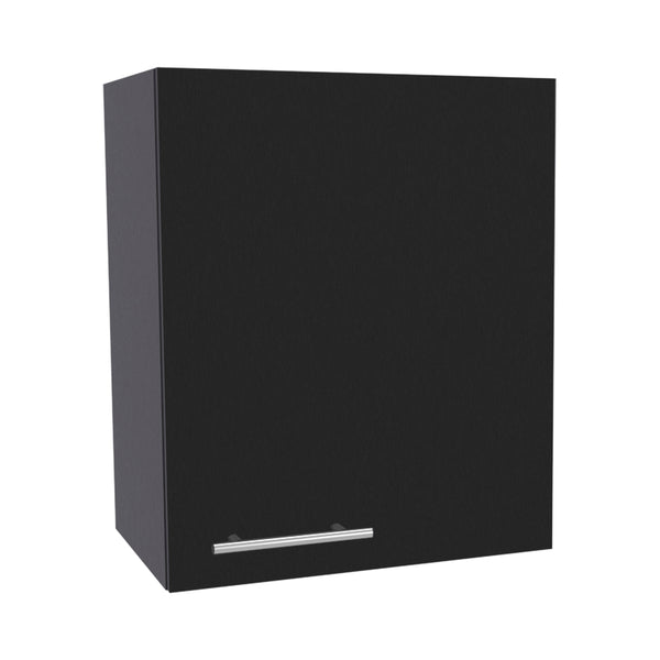 English Elm Wall Engineered Wood Cabinet with Single Door and Two Shelves for Kitchen Storage, Modern Durable Design Black 25.59 L x 21.26 W x 4.33 H B097P250866