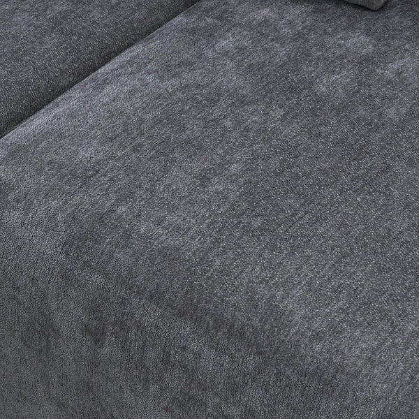English Elm Oversized Velvet Cloud Sectional with Memory Foam Cushioning and L-shape Chaise Lounge Grey W3728S00014