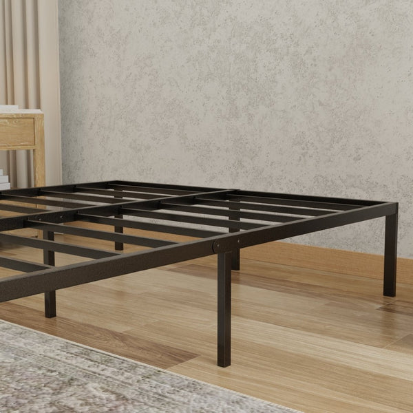 English Elm Heavy-duty Steel Queen Platform Foundation Matte Black Frame with 2000 Lb Support B047P321304