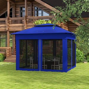 English Elm Outsunny 11' X 11' Instant Pop-Up Canopy With Screened Walls - Perfect Outdoor Shelter For Events! W2225P229371-GIGA