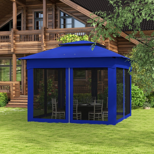 English Elm Outsunny 11' X 11' Instant Pop-Up Canopy With Screened Walls - Perfect Outdoor Shelter For Events! W2225P229371-GIGA